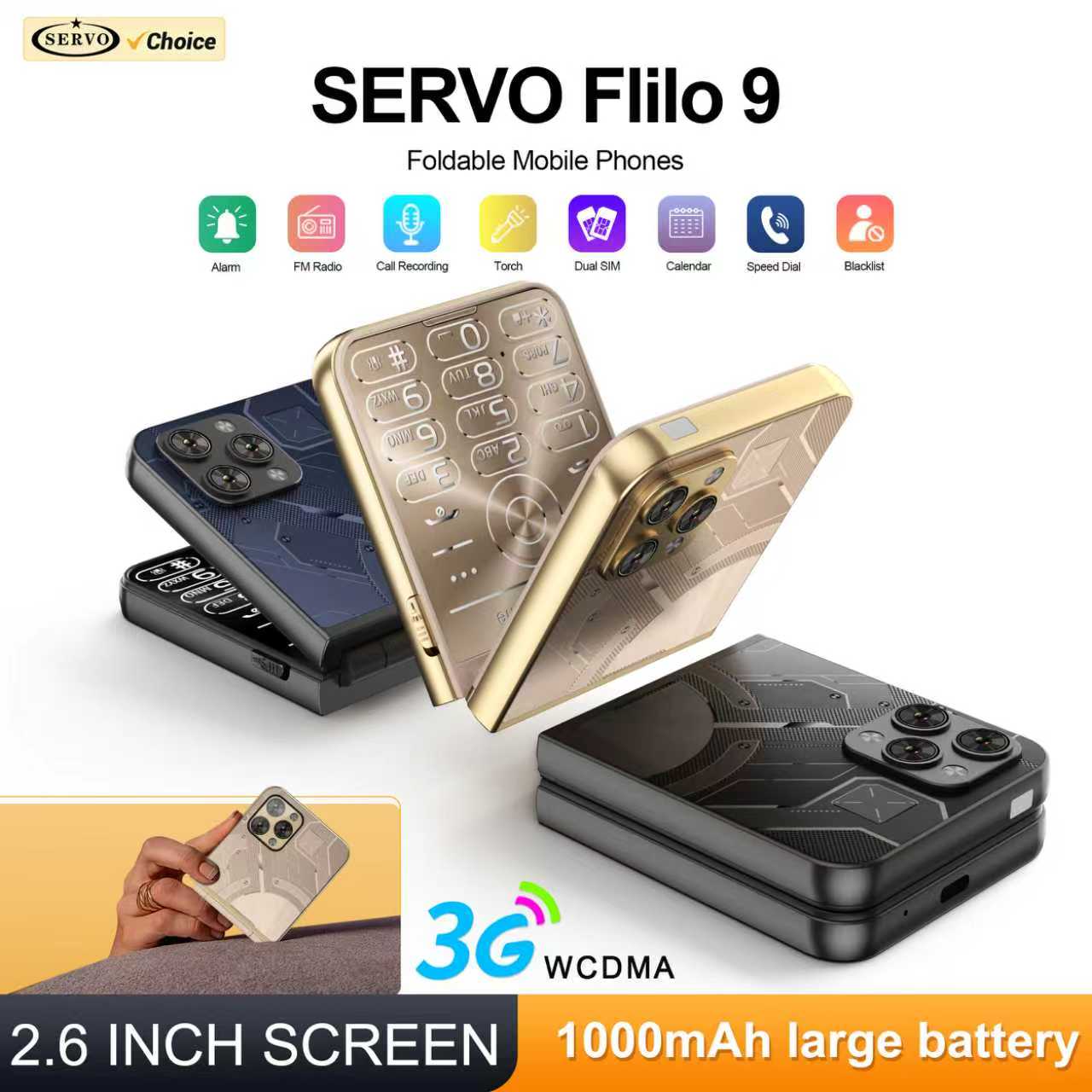 Servo Pan Tilt - SERVO Flilo9 접이식 휴대폰 3G WCDMA