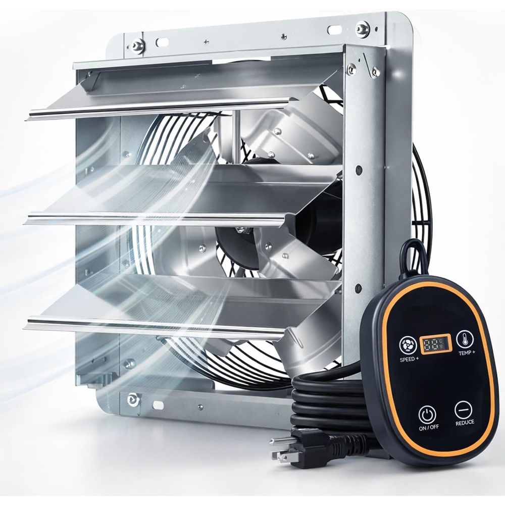 Dc Motor - 12인치 스마트 셔터 배기팬(온도조절기 및 8단