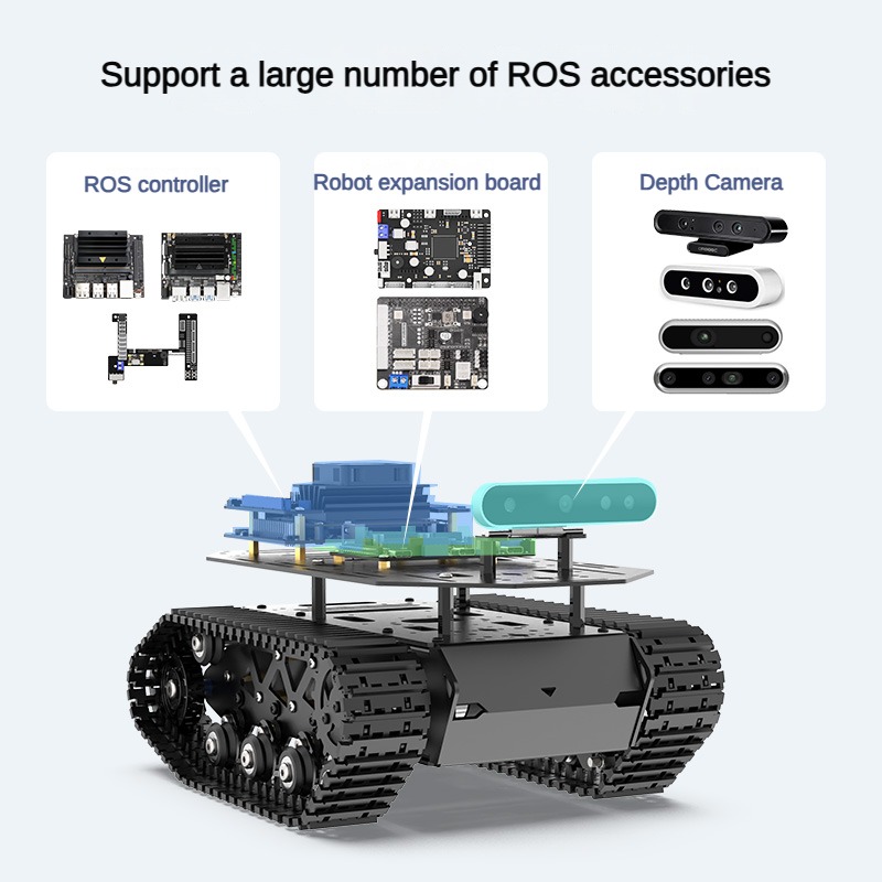 강력한 충격 흡수 탱크 섀시, 모터 서스펜션, 모든 금 - Arduino Robot 리뷰 및 가격
